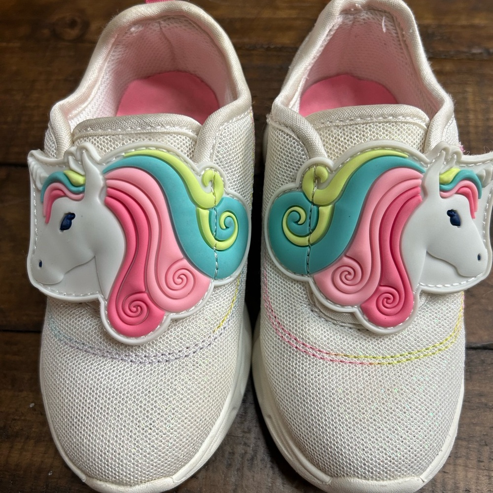 Carter's Unicorn Sneakers with Pink and Blue Accents